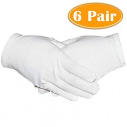 6 Pairs White Cotton Gloves...